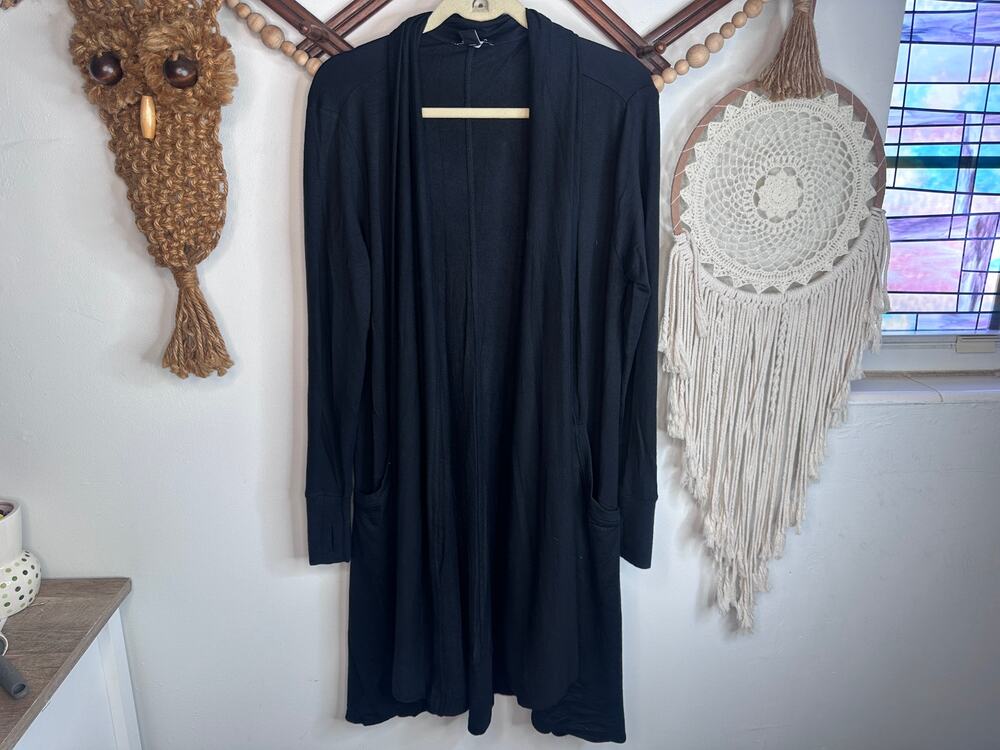 Athleta Black Pocket Cardigan Duster